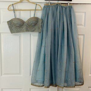 Blue Lehenga Set with Dupatta